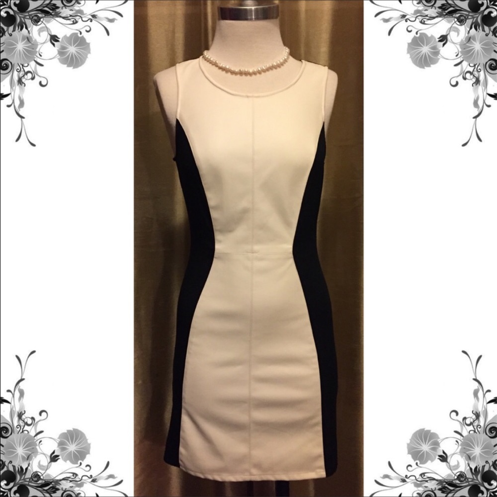 Wht/Blk fitted dress